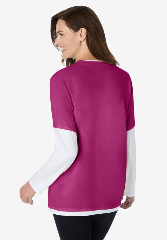 Layered-Look Crewneck Tee image number 1