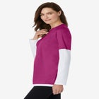 Layered-Look Crewneck Tee image number null