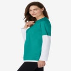 Layered-Look Crewneck Tee image number null