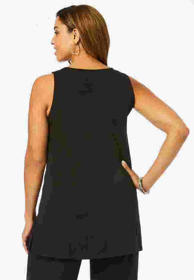 Stretch Knit Tunic Tank image number 1