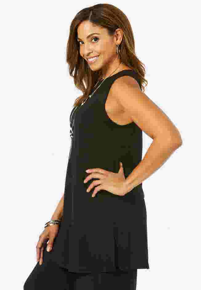 Stretch Knit Tunic Tank image number 2