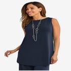 Stretch Knit Tunic Tank image number null