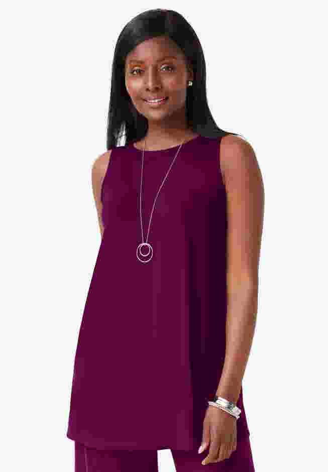 Stretch Knit Tunic Tank image number 0