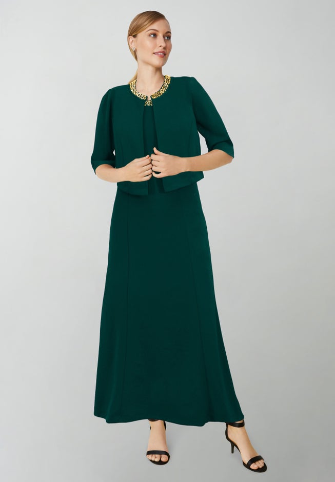 2-Piece Beaded Jacket Dress image number 0