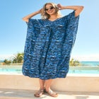 Ruched Caftan Cover Up image number null