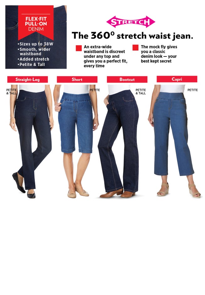 Flex-Fit Pull-On Bootcut Gap-Free Stretch Denim Jeans image number 3