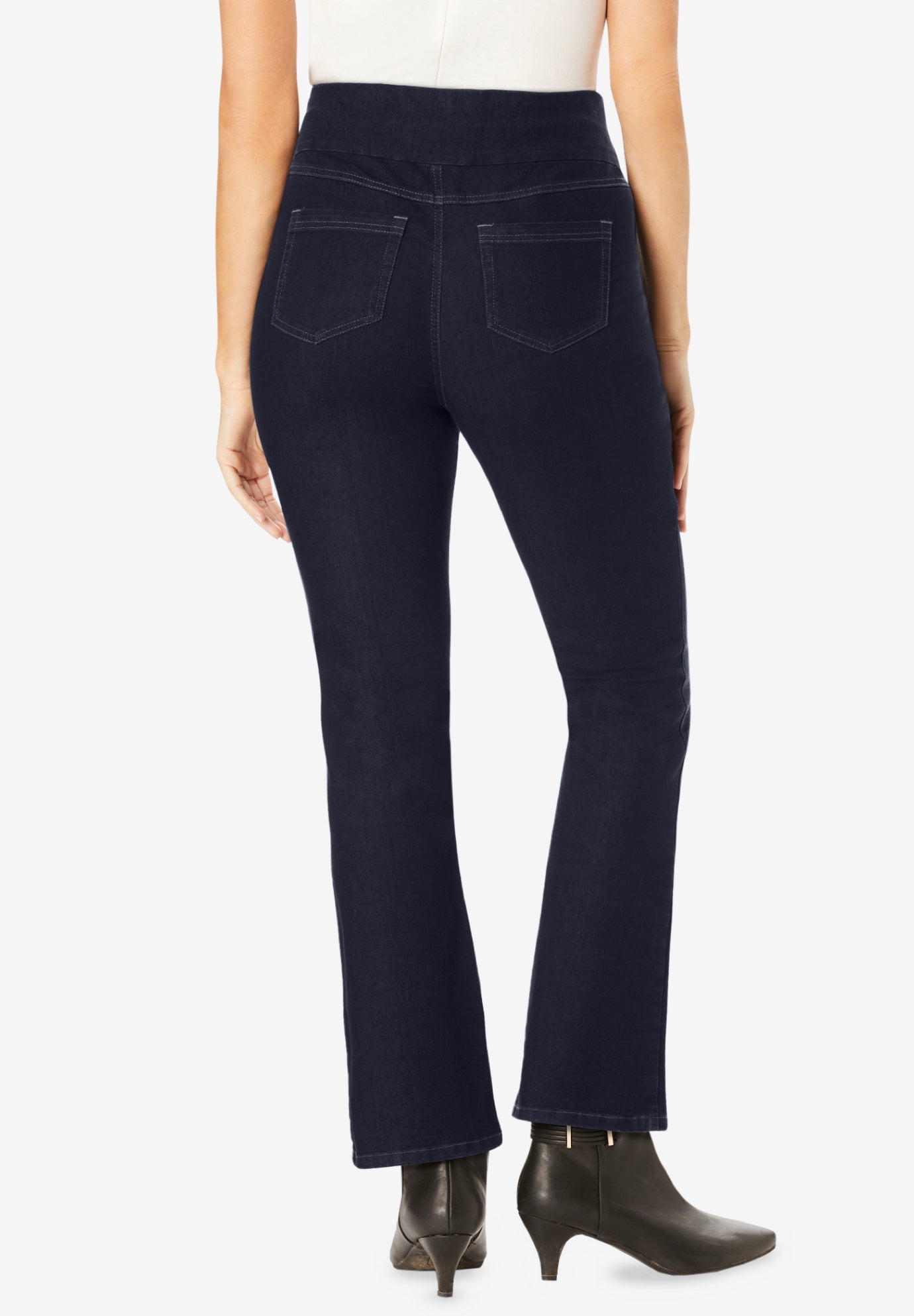 Flex-Fit Pull-On Bootcut Gap-Free Stretch Denim Jeans image number 1
