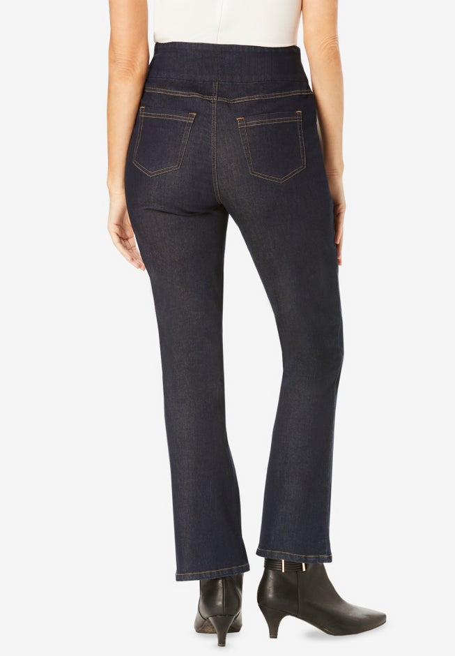 Flex-Fit Pull-On Bootcut Gap-Free Stretch Denim Jeans image number 1