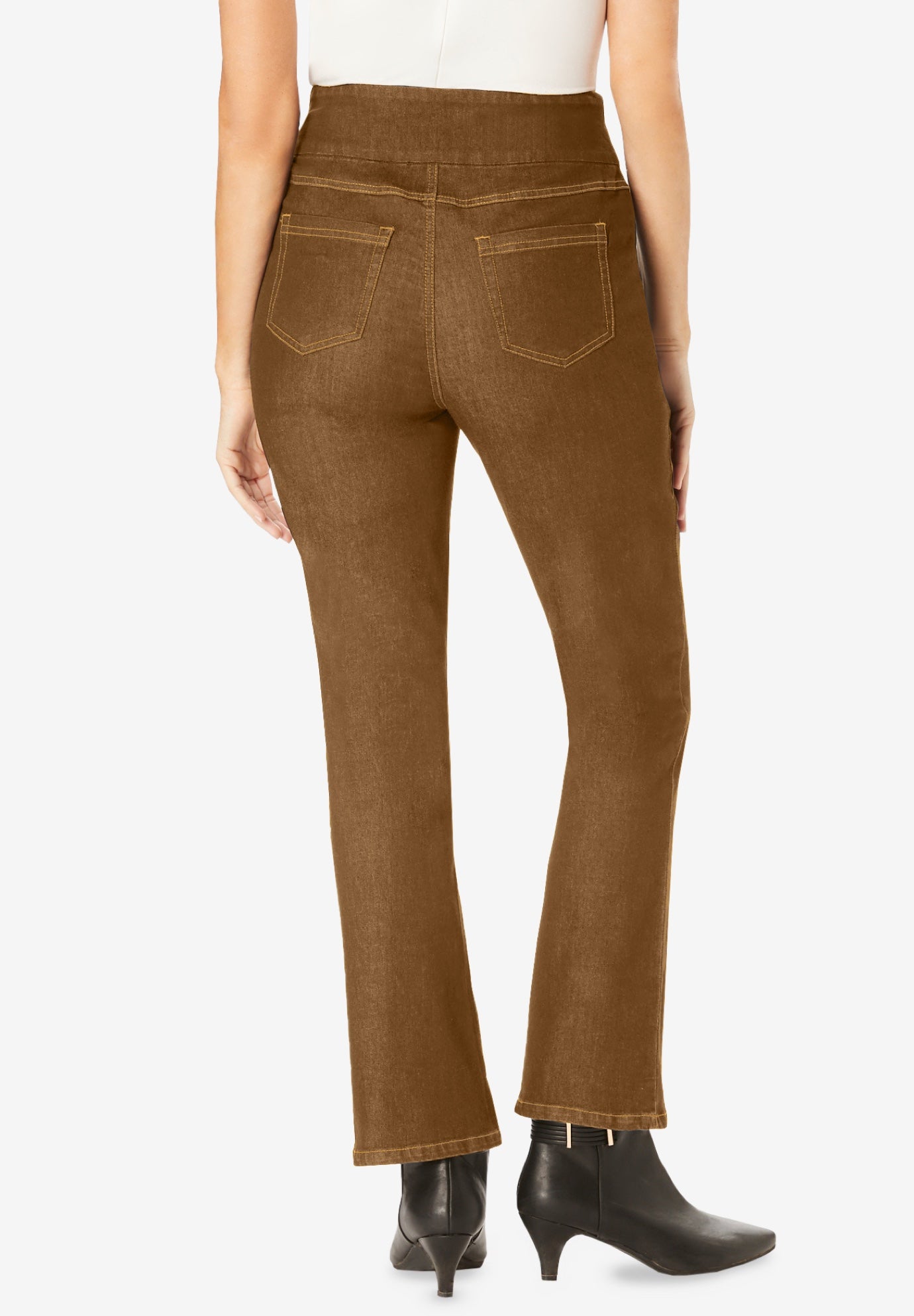 Flex-Fit Pull-On Bootcut Gap-Free Stretch Denim Jeans image number 1