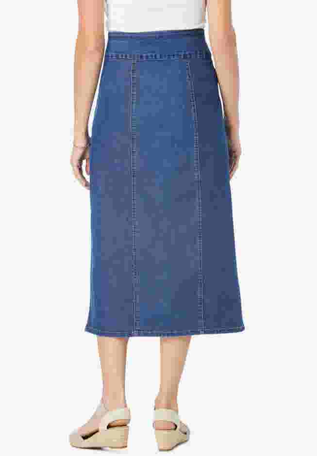 Flex-Fit Pull-On Denim Skirt image number 1
