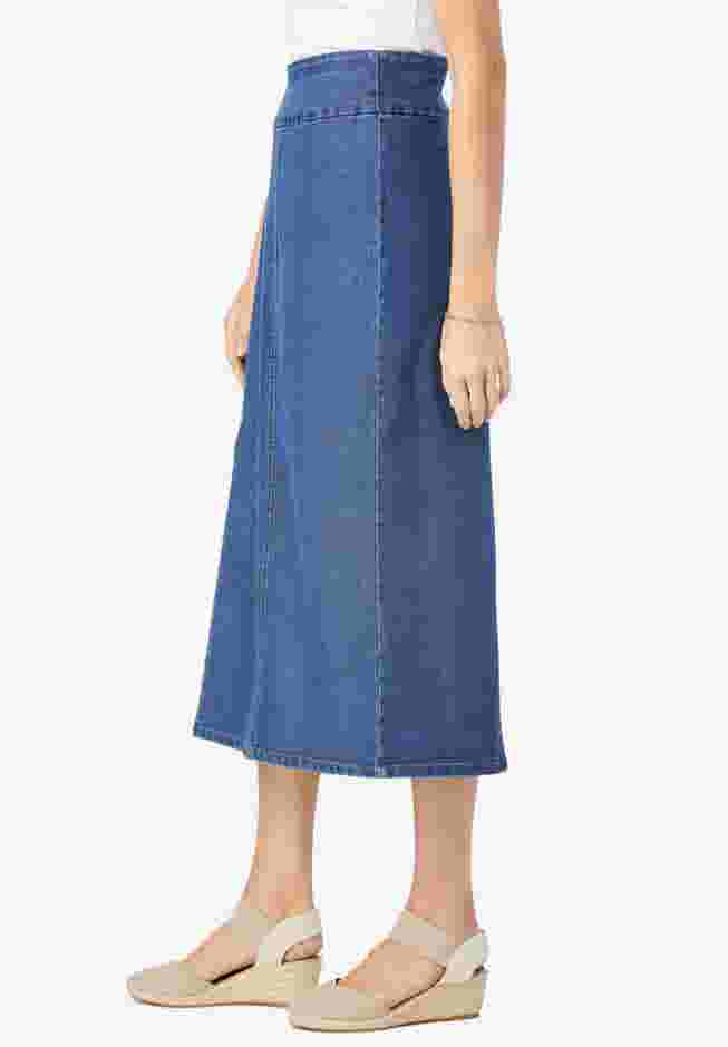 Flex-Fit Pull-On Denim Skirt image number 2