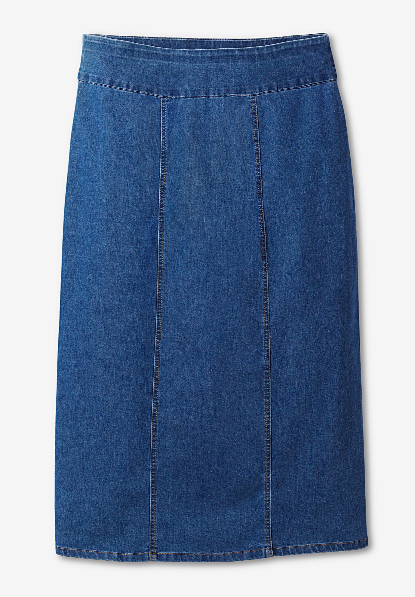 Pull-On Flex-Fit Elastic-Waist Stretch Denim Skirt image number 5