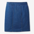 Pull-On Flex-Fit Elastic-Waist Stretch Denim Skirt image number null