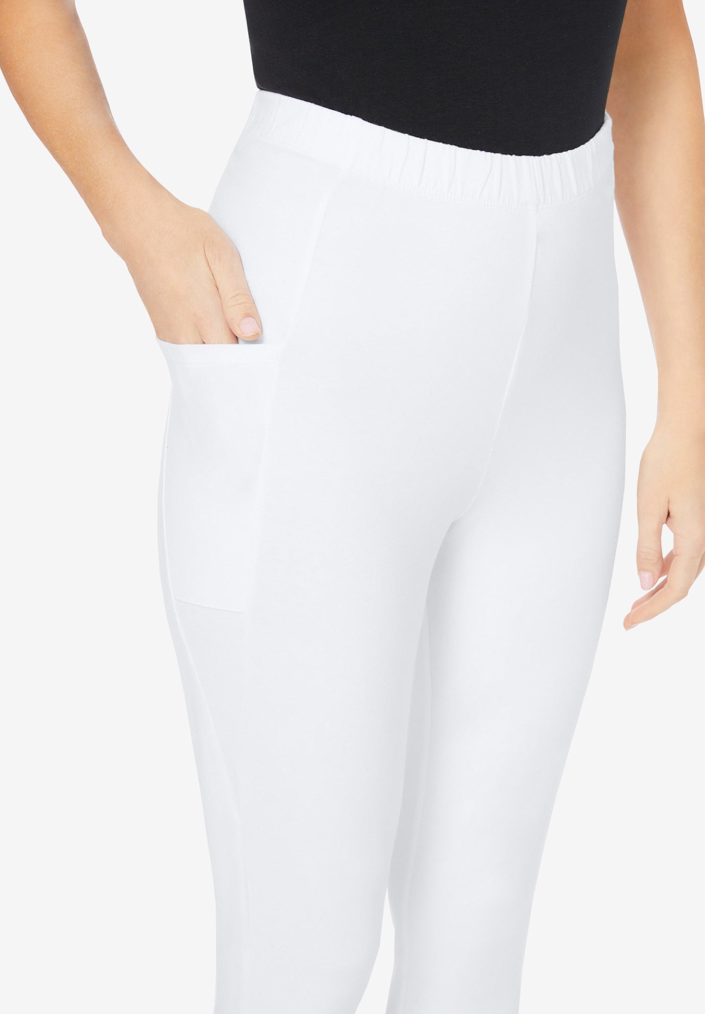 Side-Pocket Essential Capri Legging image number 4