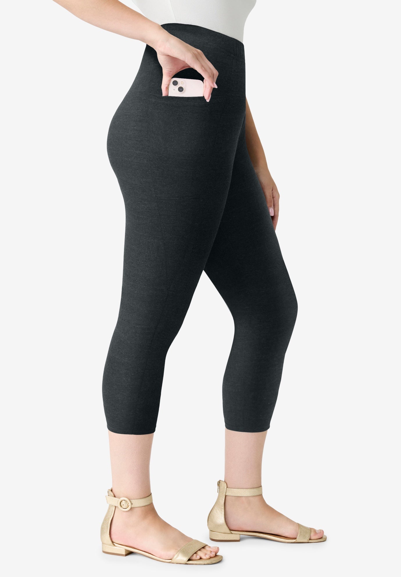 Side-Pocket Essential Capri Legging image number 2