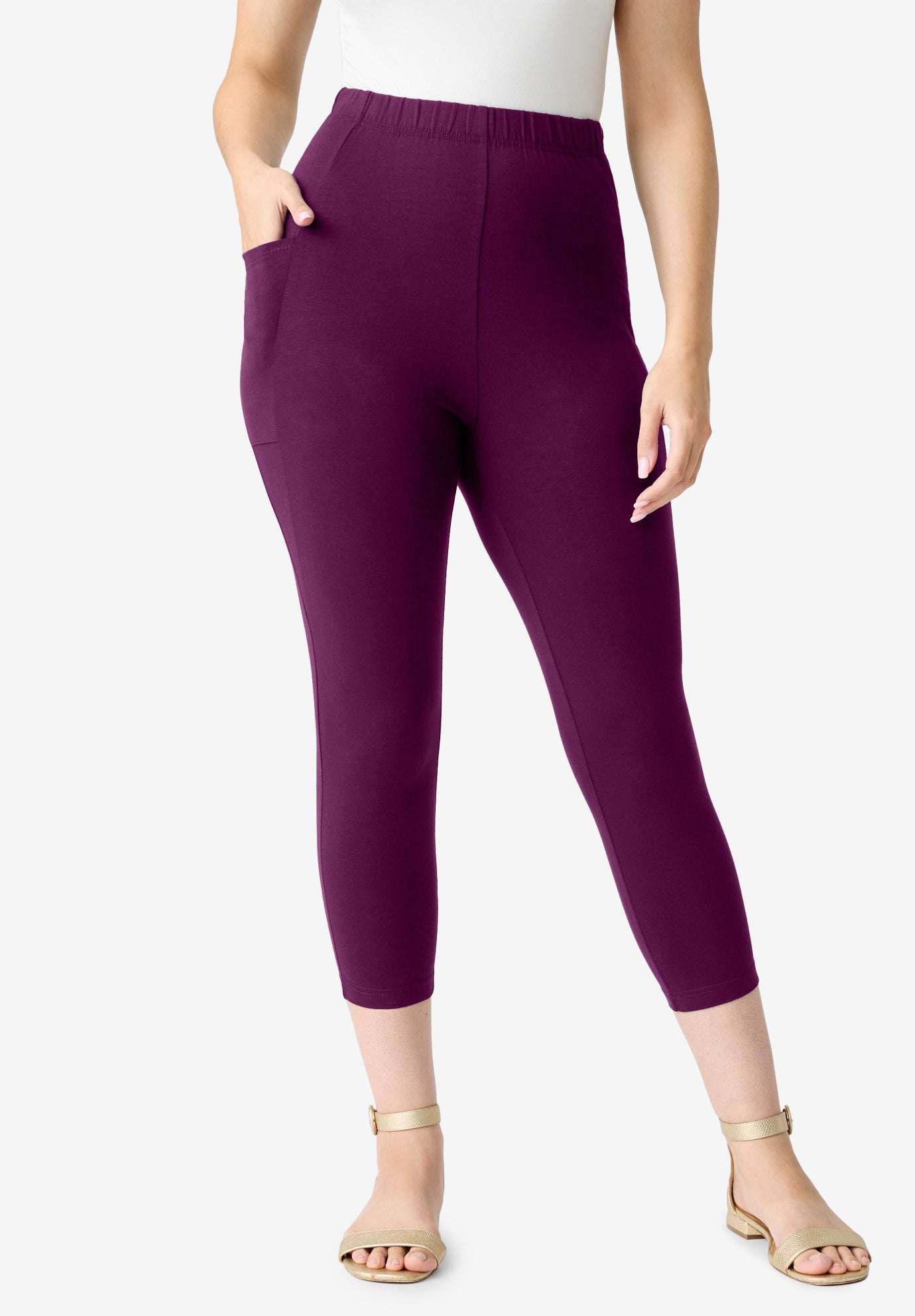 Side-Pocket Essential Capri Legging image number 0
