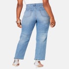 Plus Size Floral Embroidered Straight Leg Jean image number null