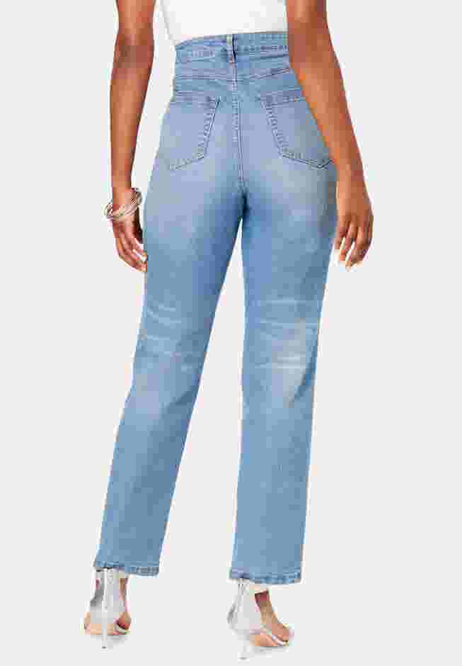 Floral Embroidered Straight Leg Jean image number 1