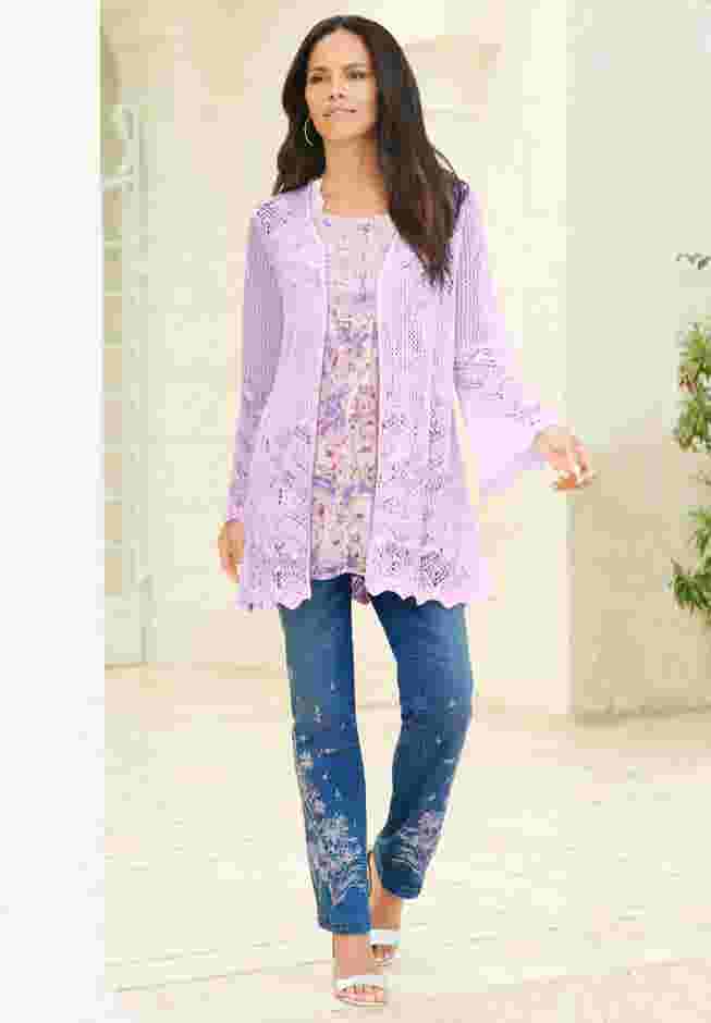 Floral Embroidered Straight Leg Jean image number 3