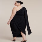 One-Shoulder Draped Maxi Dress image number 2