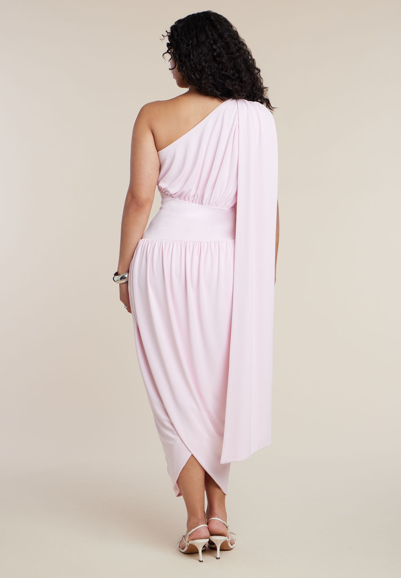 One-Shoulder Draped Maxi Dress image number 2