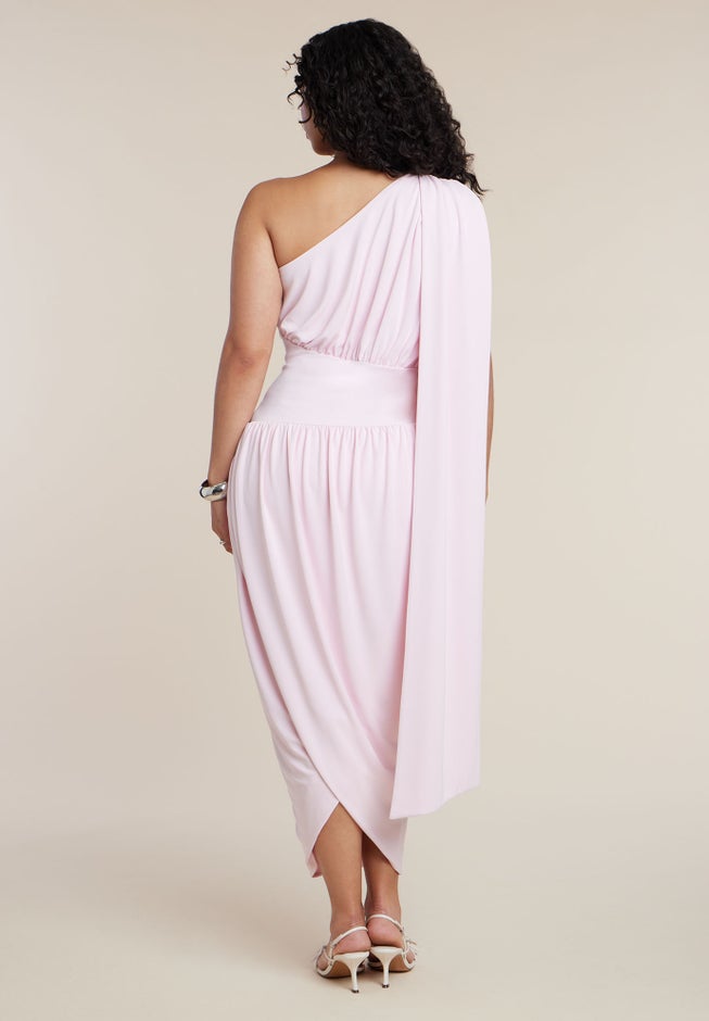 One-Shoulder Draped Maxi Dress image number 2