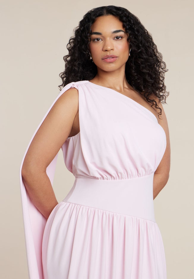 One-Shoulder Draped Maxi Dress image number 3