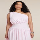 One-Shoulder Draped Maxi Dress image number 4