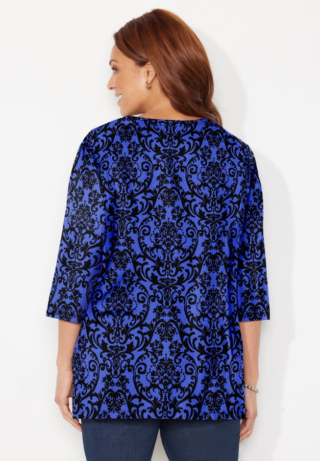 Easy Fit 3/4-Sleeve V-Neck Tunic image number 1