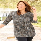 Easy Fit 3/4-Sleeve V-Neck Tunic image number 0