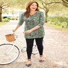 Easy Fit 3/4-Sleeve V-Neck Tunic image number null
