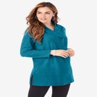 Double Button Sherpa Fleece Tunic image number null