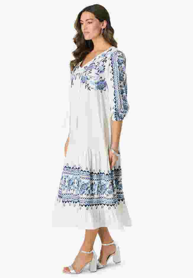 Tiered Embroidered Dress image number 2