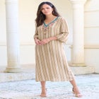 Hand-Crinkled Embellished Kaftan image number null