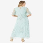 Plus-Size Flutter Sleeve Allover Embroidered Gown image number null