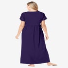 Long Lace Top Stretch Knit Gown image number null