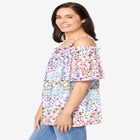 Printed Cold-Shoulder Blouse image number null