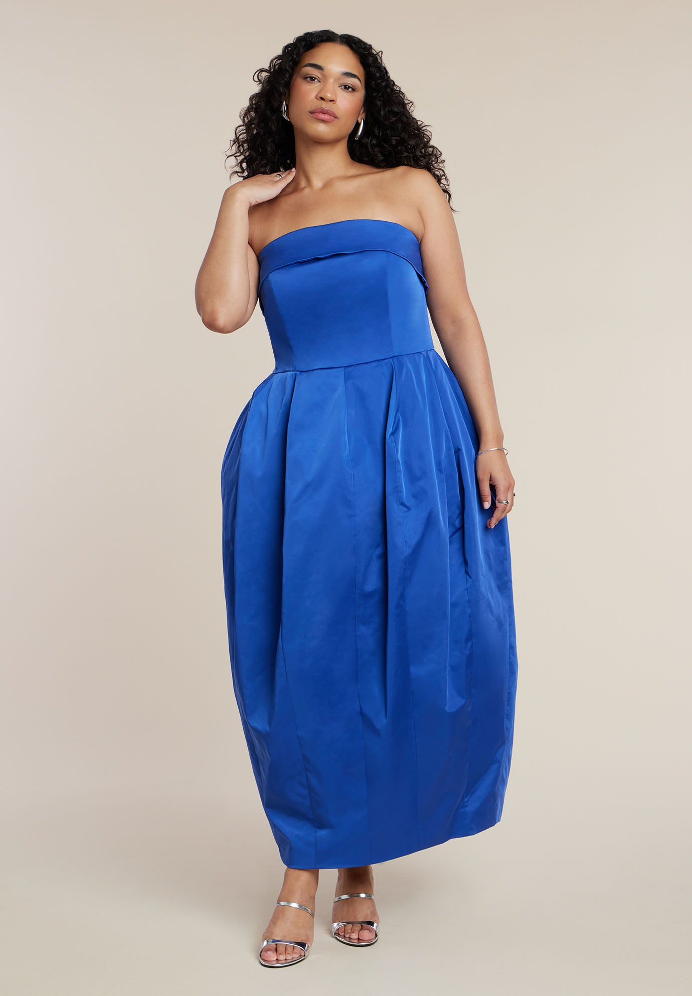 Strapless Pleated Bubble Dress image number 1