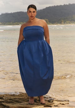 Strapless Pleated Bubble Dress