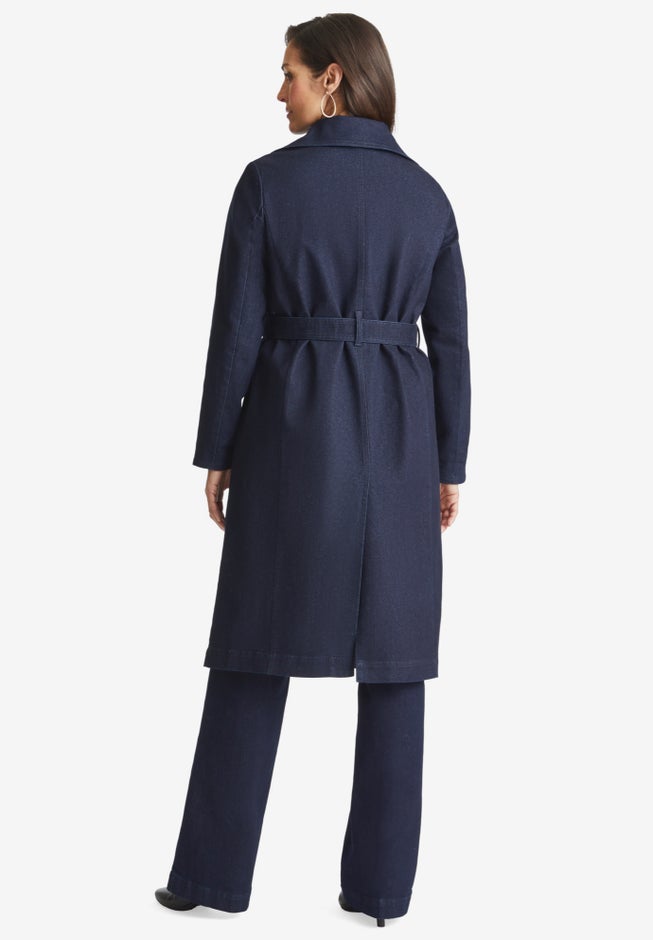 Refined Denim Trench Coat image number 1