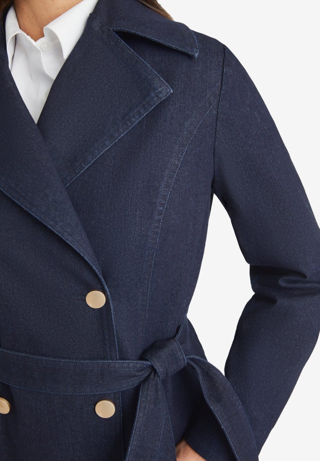 Refined Denim Trench Coat image number 3