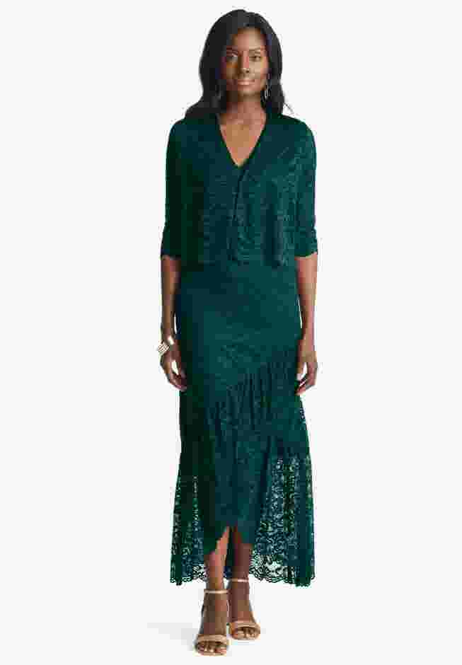 2-Piece Lace Tulip Jacket Dress image number 0