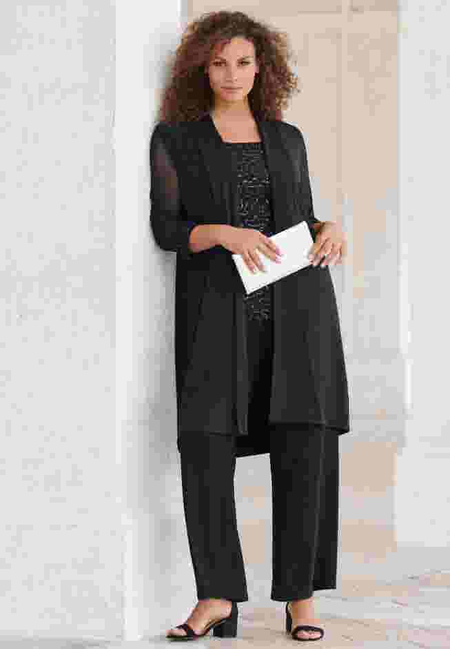 Ultrasmooth® Sequin Duster Pant Set image number 3