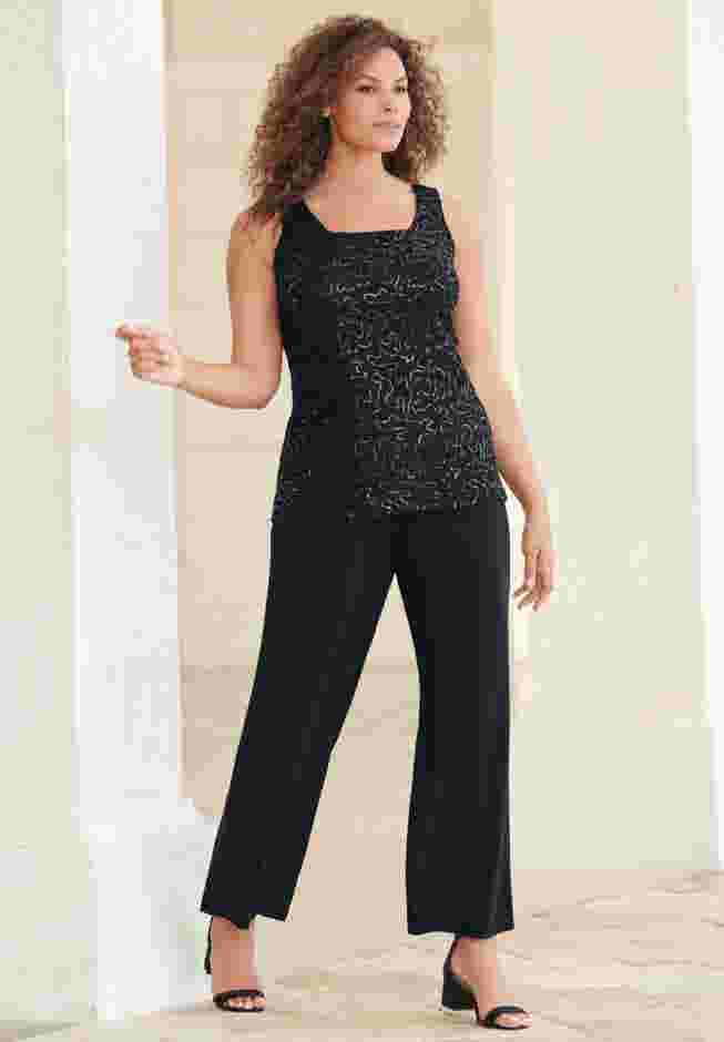 Ultrasmooth® Sequin Duster Pant Set image number 4