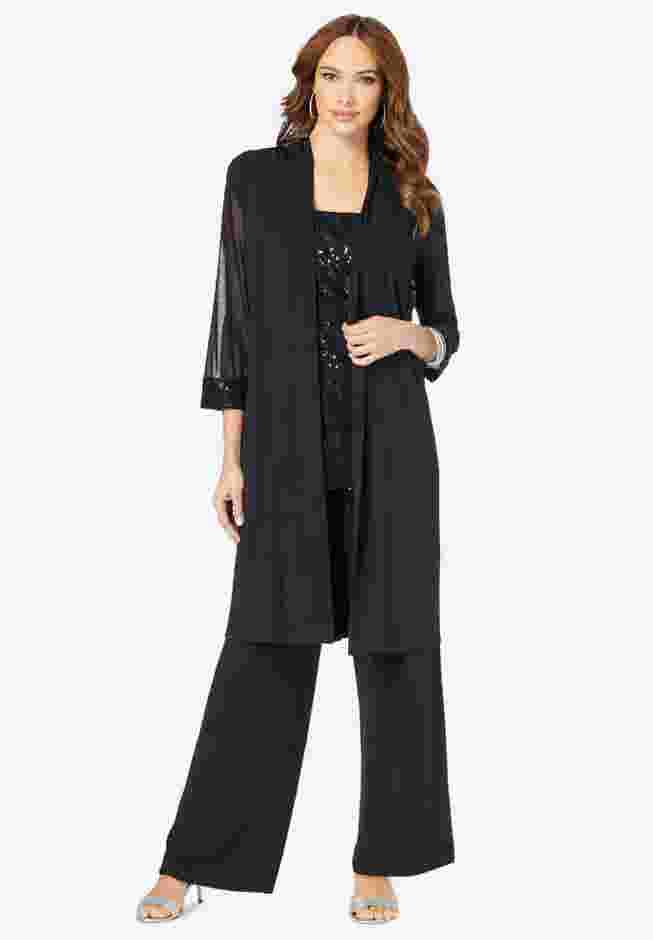 Ultrasmooth® Sequin Duster Pant Set image number 0