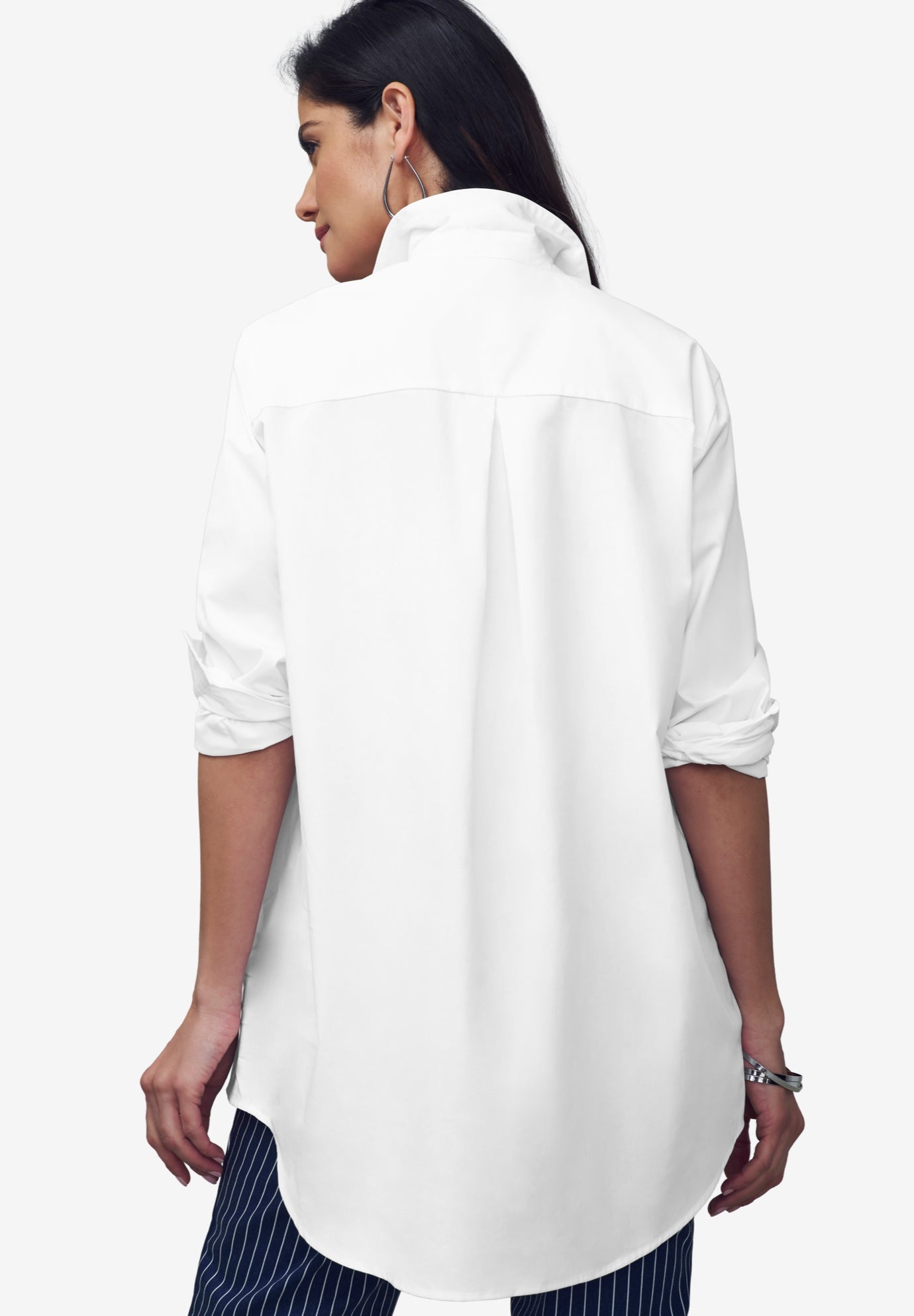 Wrinkle-Free Stretch Cotton Oversized Shirt image number 4