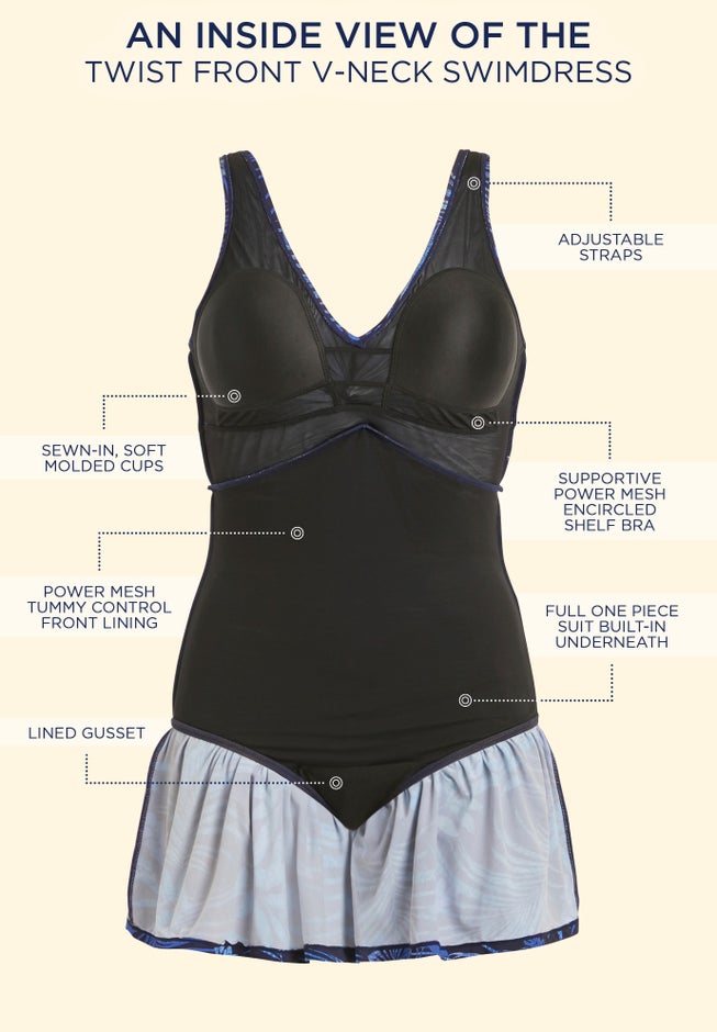 Twist Front V-Neck Swimdress image number 4