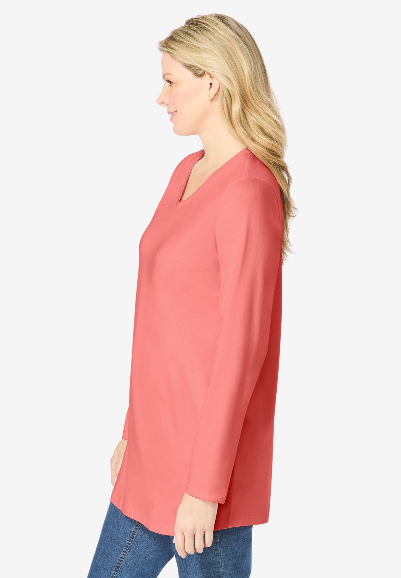 Perfect Long-Sleeve V-Neck Tunic image number 2