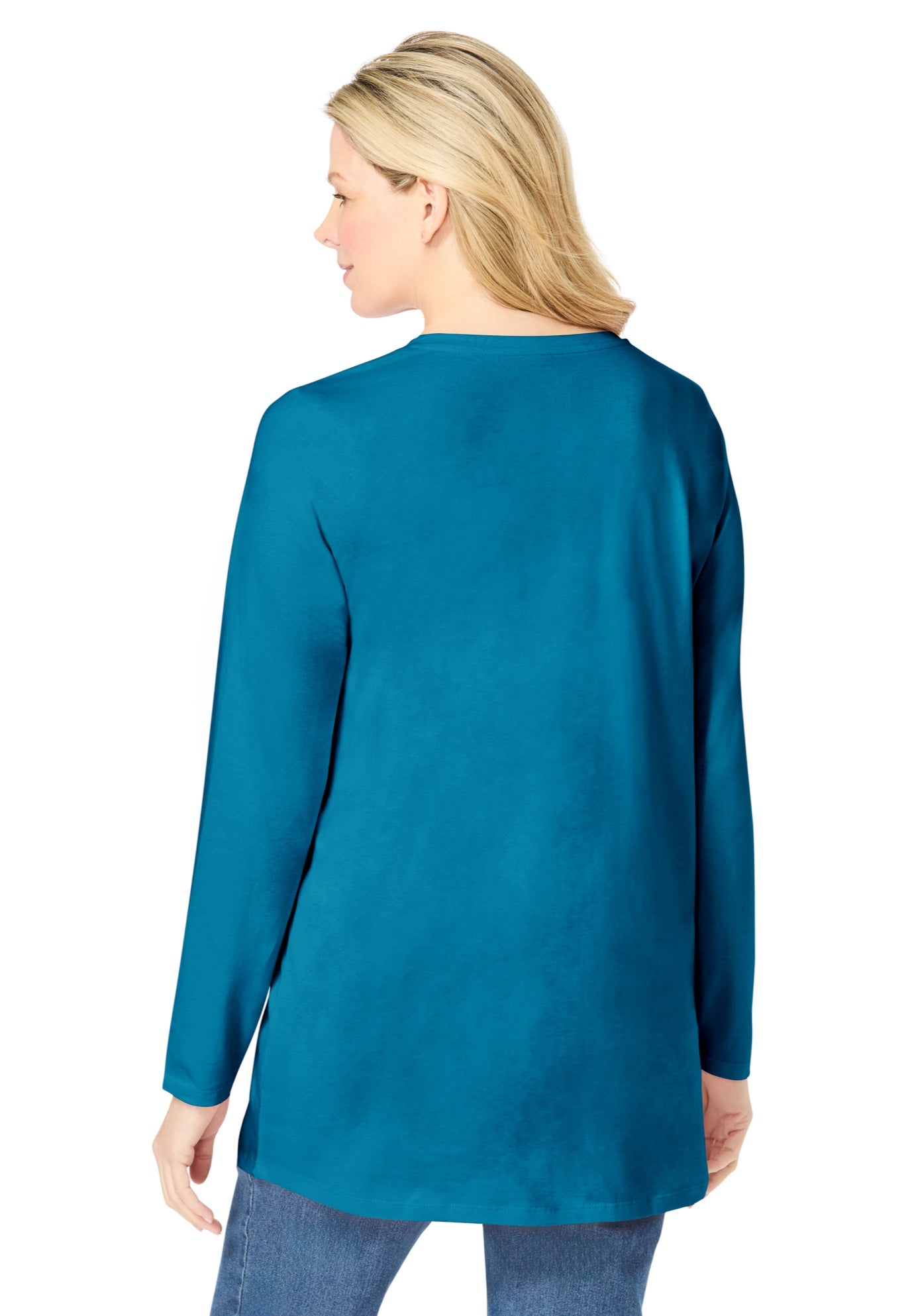 Perfect Long-Sleeve V-Neck Tunic image number 1
