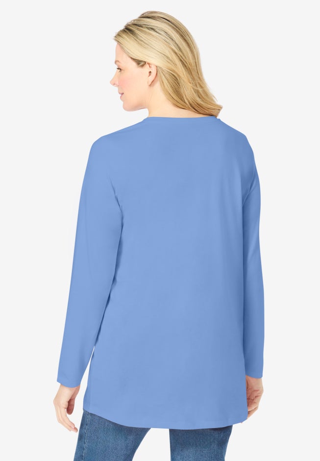 Perfect Long-Sleeve V-Neck Tunic image number 1
